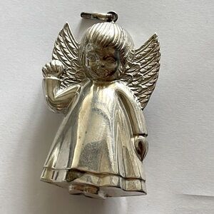 Vintage Cazenovia RM Trush Sterling Silver Christmas Ornament Puffy Angel